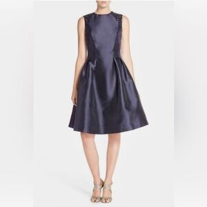 Carmen Marc Valvo Midnight Blue Midi knee length Dress